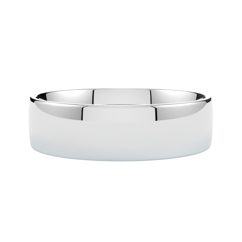 Biała szeroka obrączka ślubna ze złota